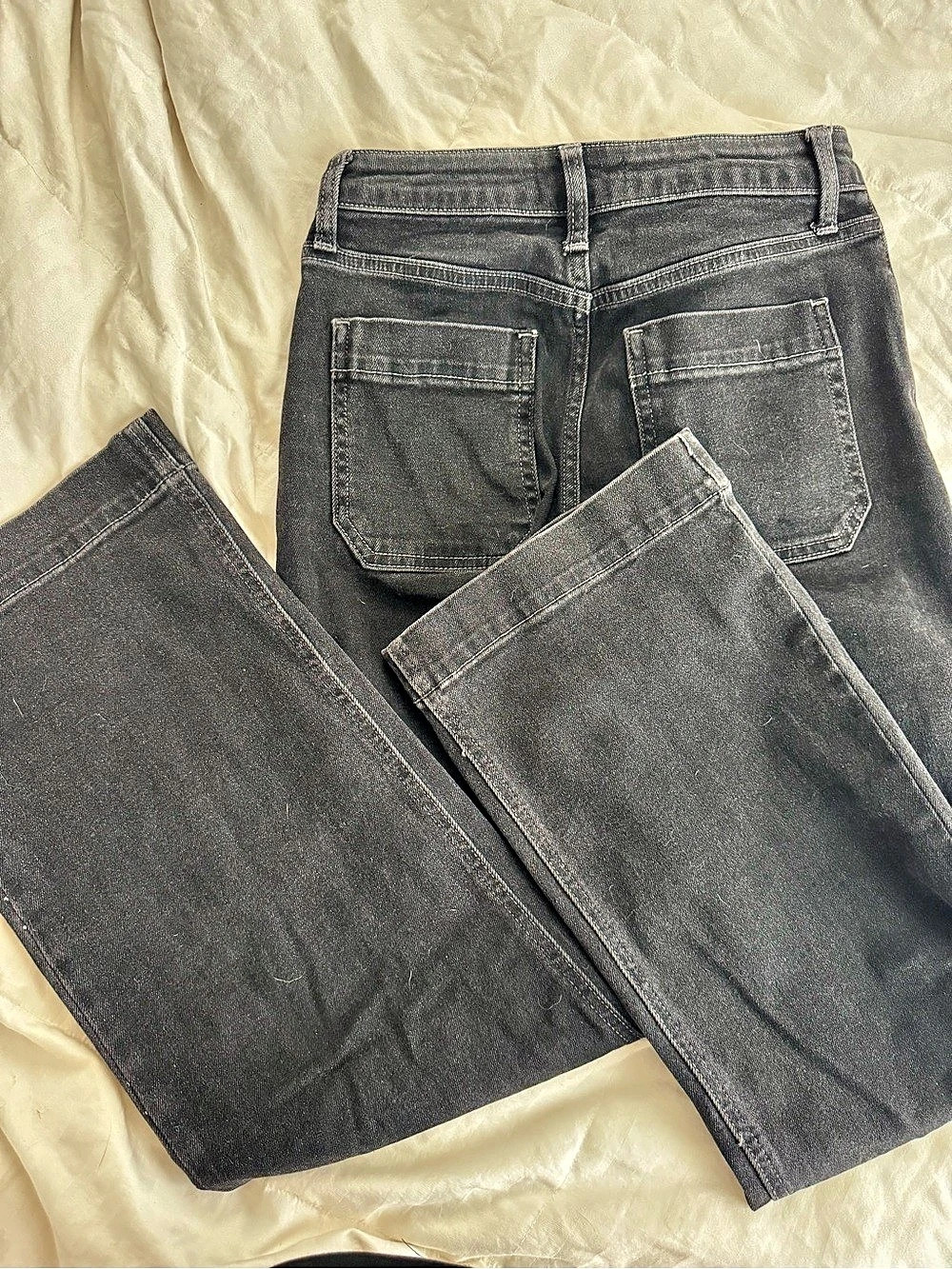 JBD Black Straight Wide Leg Jeans Waist 24